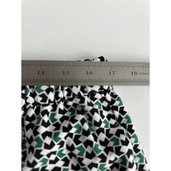 Worthington Green Black Geometric Jogger Pants L Mid-Rise Elastic Waist Grandma - Picture 6 of 12